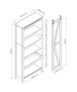 72" Arbolada Sliding Door Bookcase - HOMES: Inside + Out White Oak -Bookshelves Sales Shop unnamed file 4827