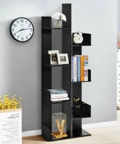 Costway 8-Tier Bookshelf Bookcase w/8 Open Compartments Space-Saving Storage Rack White/Black -Bookshelves Sales Shop unnamed file 483