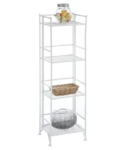 45" 4 Tier Folding Metal Shelf White - Breighton Home