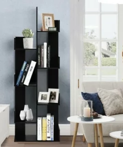 Costway 8-Tier Bookshelf Bookcase w/8 Open Compartments Space-Saving Storage Rack White/Black -Bookshelves Sales Shop unnamed file 484