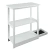 34" Adams 3 Shelf Bookcase with Concealed Sliding Track White - Flora Home