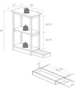 34" Adams 3 Shelf Bookcase with Concealed Sliding Track White - Flora Home 11 34" Adams 3 Shelf Bookcase with Concealed Sliding Track White - Flora Home -Bookshelves Sales Shop unnamed file 4849