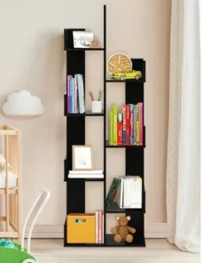 Costway 8-Tier Bookshelf Bookcase w/8 Open Compartments Space-Saving Storage Rack White/Black -Bookshelves Sales Shop unnamed file 485