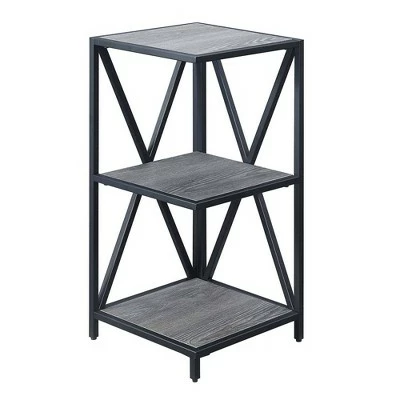 Breighton Home Tucson Metal 3 Tier Corner Bookcase - Johar Furniture Cherry/black 6 Breighton Home Tucson Metal 3 Tier Corner Bookcase - Johar Furniture Cherry/black - Image 4