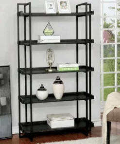 72" Forest 5 Tier Ladder Shelf Black - HOMES: Inside + Out