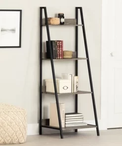 57.75" Evane 4 Fixed Shelves Shelving Unit Ash Oak - South Shore