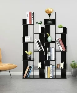 Costway 8-Tier Bookshelf Bookcase w/8 Open Compartments Space-Saving Storage Rack White/Black -Bookshelves Sales Shop unnamed file 486