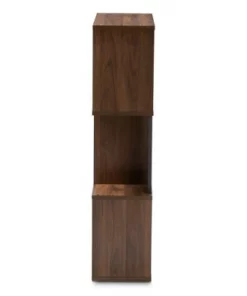 40.2" Legende Finished Display Bookcase Brown/Dark Gray - Baxton Studio -Bookshelves Sales Shop unnamed file 4872