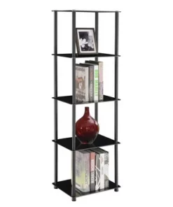 61.25" Designs2Go Classic Glass 5 Tier Tower - Breighton Home Black -Bookshelves Sales Shop unnamed file 4875