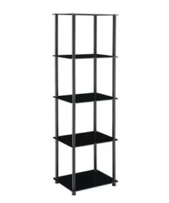 61.25" Designs2Go Classic Glass 5 Tier Tower - Breighton Home Black -Bookshelves Sales Shop unnamed file 4876