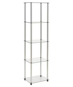 61.25" Designs2Go Classic Glass 5 Tier Tower - Breighton Home Black -Bookshelves Sales Shop unnamed file 4877