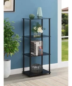 39" Designs2Go Classic Glass 4 Tier Tower - Breighton Home Clear