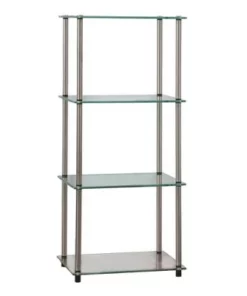 39" Designs2Go Classic Glass 4 Tier Tower - Breighton Home Clear -Bookshelves Sales Shop unnamed file 4882