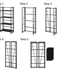 Xtra Folding 4 Tier Bookshelf - Breighton Home Gray -Bookshelves Sales Shop unnamed file 4888