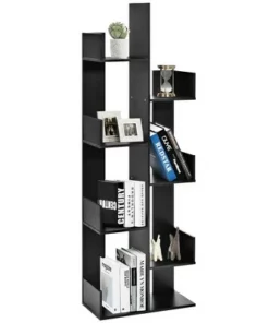 Costway 8-Tier Bookshelf Bookcase w/8 Open Compartments Space-Saving Storage Rack White/Black -Bookshelves Sales Shop unnamed file 490