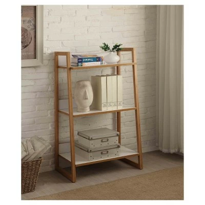 36" Oslo Sundance 3 Tier Shelf White/Bamboo - Breighton Home 4 36" Oslo Sundance 3 Tier Shelf White/Bamboo - Breighton Home - Image 2