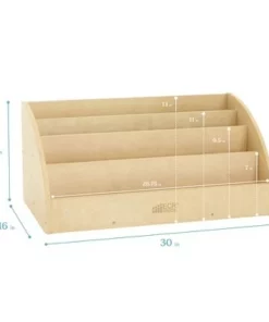 ECR4Kids Birch Toddler Book Display Stand, 4-Shelf Wood Book Shelf for Kids