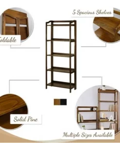 Flora Home Stratford 60.25" 5 Shelf Folding Bookcase -Bookshelves Sales Shop unnamed file 4926
