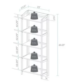 Flora Home Stratford 60.25" 5 Shelf Folding Bookcase -Bookshelves Sales Shop unnamed file 4927
