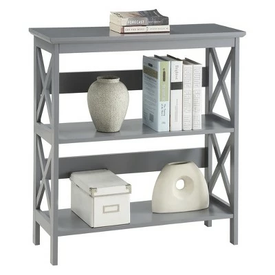 Oxford 3 Tier Bookcase Gray - Breighton Home 4 Oxford 3 Tier Bookcase Gray - Breighton Home - Image 2