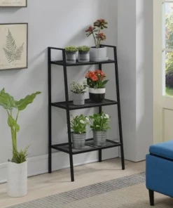 3 Tier Metal Plant Stand - Breighton Home Black