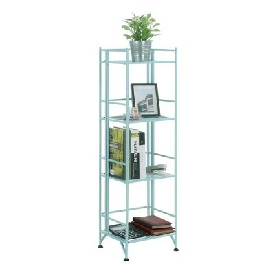 45" Xtra Storage 4 Tier Folding Metal Shelf Sea Foam - Breighton Home 4 45" Xtra Storage 4 Tier Folding Metal Shelf Sea Foam - Breighton Home - Image 2
