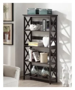 Oxford 5 Tier Bookcase Espresso - Breighton Home