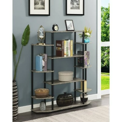 52.5" Designs2Go Wall Unit Bookshelf Faux Birch/Black Poles - Breighton Home 3 52.5" Designs2Go Wall Unit Bookshelf Faux Birch/Black Poles - Breighton Home