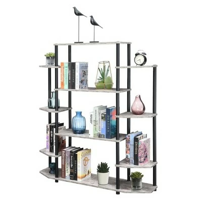 52.5" Designs2Go Wall Unit Bookshelf Faux Birch/Black Poles - Breighton Home 4 52.5" Designs2Go Wall Unit Bookshelf Faux Birch/Black Poles - Breighton Home - Image 2