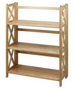 38" 3-Shelf Folding Bookcase - Flora Home Natural