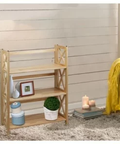 38" 3-Shelf Folding Bookcase - Flora Home Natural -Bookshelves Sales Shop unnamed file 4962