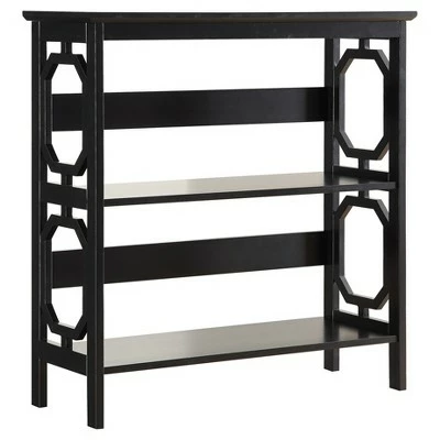 Breighton Home Omega 3 Tier Bookcase 32.5" Black - Convenience Concepts® 5 Breighton Home Omega 3 Tier Bookcase 32.5" Black - Convenience Concepts® - Image 3