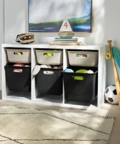 Triple Opening Sliding Bin Cube - Brightroom™ White