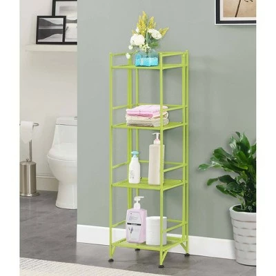 45" Xtra Storage 4 Tier Folding Metal Shelf Lime - Breighton Home 3 45" Xtra Storage 4 Tier Folding Metal Shelf Lime - Breighton Home