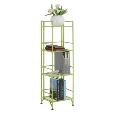 45" Xtra Storage 4 Tier Folding Metal Shelf Lime - Breighton Home 4 45" Xtra Storage 4 Tier Folding Metal Shelf Lime - Breighton Home - Image 2