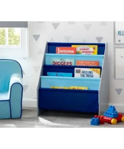 Delta Children Sling Book Rack Bookshelf for Kids' Blue/yellow/red