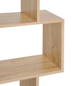 HOMCOM 75.5"H Bookcase 6 Shelf S-Shaped Bookshelf Wooden Storage Display Stand Shelf Organizer Free Standing Oak -Bookshelves Sales Shop unnamed file 5028
