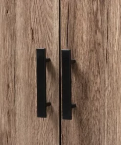 73" 2 Door Arend Two-Tone Wood Bookshelf Brown - Baxton Studio -Bookshelves Sales Shop unnamed file 5041