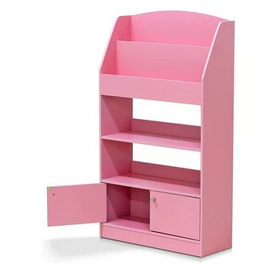 Furinno KidKanac Bookshelf Bookcase with 4 Shelves and Toy Storage Cabinet for Bedroom, Living Room or Playroom Organization, Pink 4 Furinno KidKanac Bookshelf Bookcase with 4 Shelves and Toy Storage Cabinet for Bedroom, Living Room or Playroom Organization, Pink - Image 2