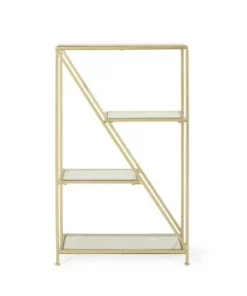 Kokesh Modern Glam Tempered Glass 3 Shelf Asymmetrical Bookcase Gold - Christopher Knight Home -Bookshelves Sales Shop unnamed file 5051