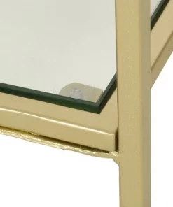 Kokesh Modern Glam Tempered Glass 3 Shelf Asymmetrical Bookcase Gold - Christopher Knight Home -Bookshelves Sales Shop unnamed file 5054