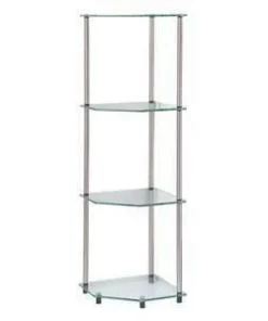 46.5" Designs2Go Classic Glass 4 Tier Corner Shelf - Breighton Home Black -Bookshelves Sales Shop unnamed file 5058