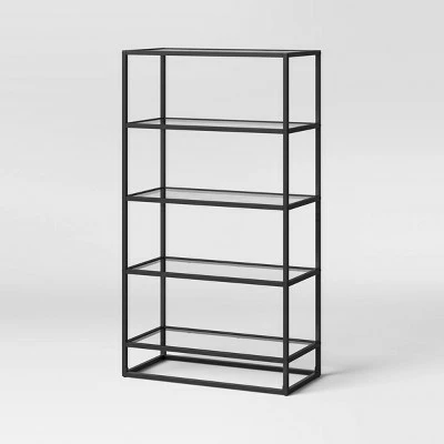 58.25" 5 Shelf Ada Bookshelf with Glass Shelves and Metal Frame - Project 62™ 4 58.25" 5 Shelf Ada Bookshelf with Glass Shelves and Metal Frame - Project 62™ - Image 2