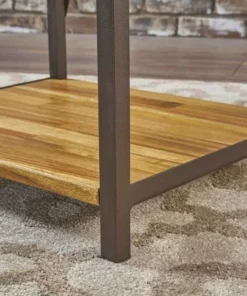 Roney 17" Bookcase with Rustic Metal Finished Iron Accents - Natural - Christopher Knight Home -Bookshelves Sales Shop unnamed file 5063