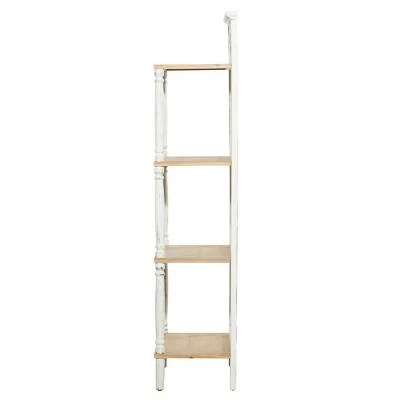 Olivia & May Farmhouse Pine Wood Shelving Unit White - Olivia & May 6 Olivia & May Farmhouse Pine Wood Shelving Unit White - Olivia & May - Image 4