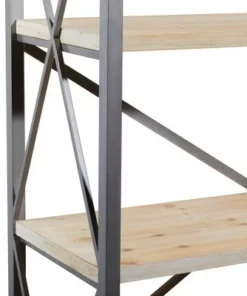 Olivia & May 60" Industrial Bookshelf with 4 Shelves Brown - Olivia & May -Bookshelves Sales Shop unnamed file 5077