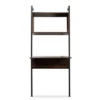 Fariat Walnut Wood and Metal Display Shelf with Desk Brown/Black - Baxton Studio -Bookshelves Sales Shop unnamed file 5118