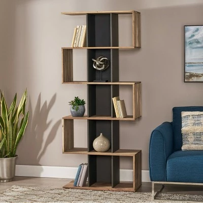 75" Bassett Modern Bookshelf Natural - Christopher Knight Home 3 75" Bassett Modern Bookshelf Natural - Christopher Knight Home