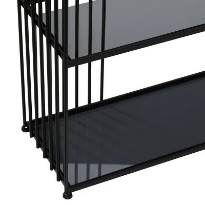 Olivia & May Contemporary Iron Wall Shelf Black - Olivia & May 4 Olivia & May Contemporary Iron Wall Shelf Black - Olivia & May - Image 2