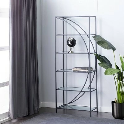 Olivia & May Industrial Iron Wall Shelf Black - Olivia & May 3 Olivia & May Industrial Iron Wall Shelf Black - Olivia & May